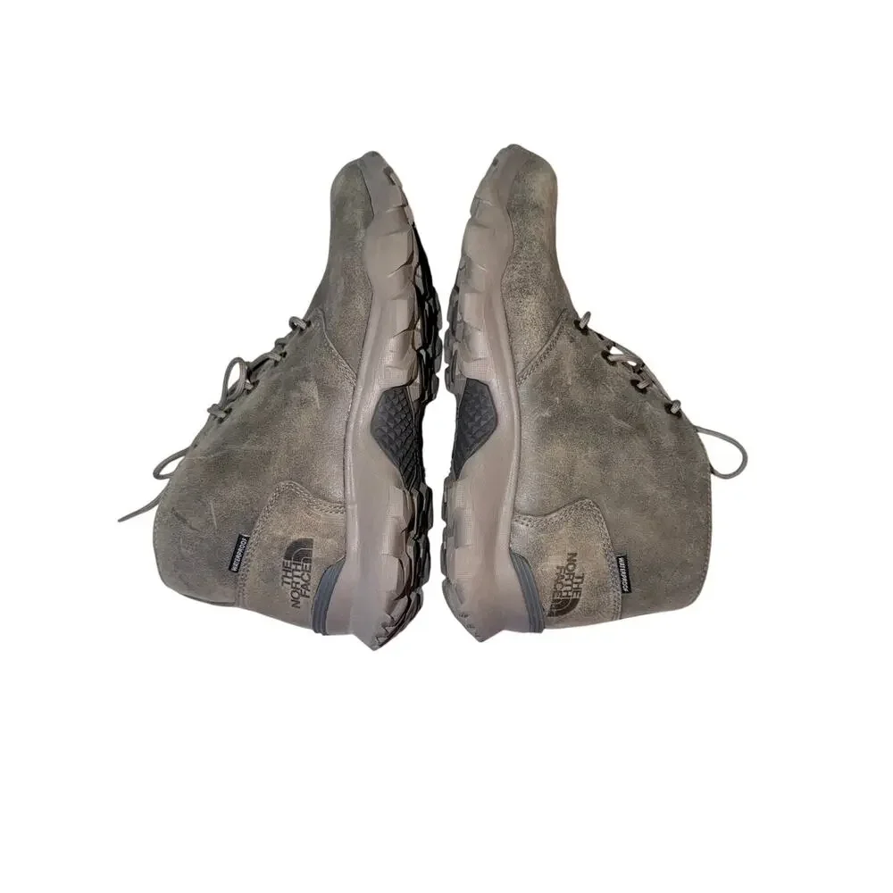 The north face mens suede 10 tan gray lace up waterproof hiking boots casual
